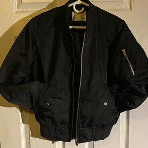 Wilfred Jet Black Bomber Jacket